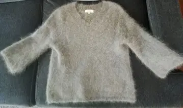 ALPHA CUBIC 모헤어 샤기 니트 스웨터 그레이 M