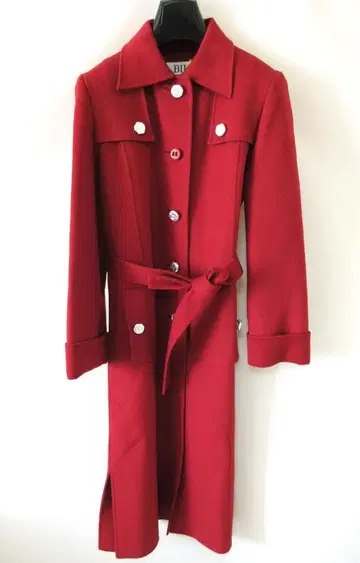 (O-31)BIKI 비키 코트 쇼와 레트로 롱 사이즈 42 빨간색