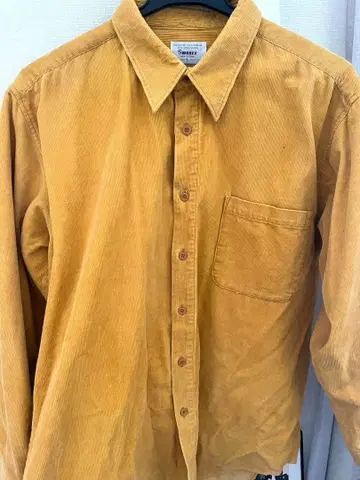 코듀로이 셔츠 구제 의류 used 긴팔 셔츠 옐로우 컬러
