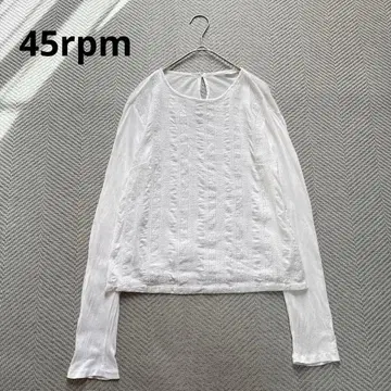 45rpm 레이스 코튼 블라우스 티셔츠 풀오버 화이트 M