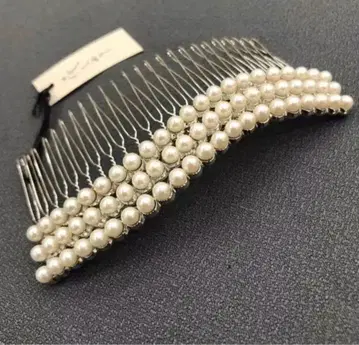 꽃갈피 물결 모양 3연 펄 빗 롱 타입 전통 예복 기모노 피로연 세레모니