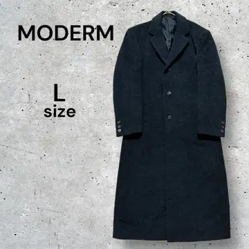 MODERM 체스터 코트 L 블랙 롱 코트 울 코트