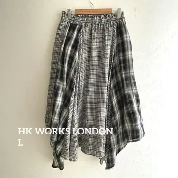 HK WORKS LONDON 비대칭 체크 스커트 L