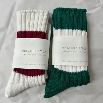 OBSCURE SOCKS 화이트/버건디 2족 세트