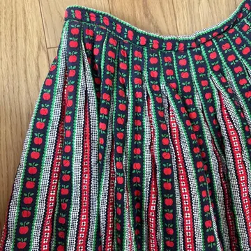 70s 퀼팅 스커트 빈티지 사과 꽃