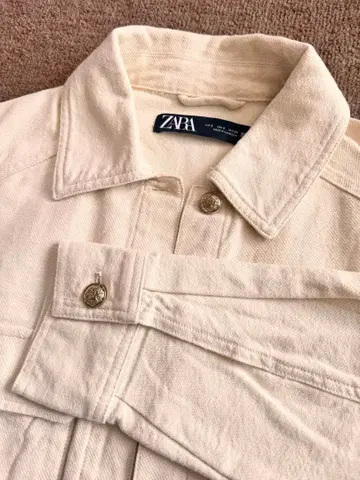ZARA 자라 코튼 화이트 블루종 셔츠 자켓 S 사이즈