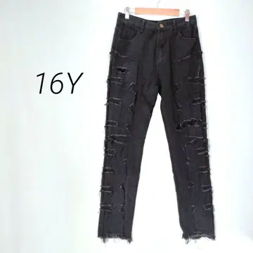 수입 데미지 블랙 데님 스트레치 스트레이트 [M] 01-121