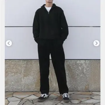 UNIQLO 코듀로이 릴랙스 앵클 팬츠 블랙 S