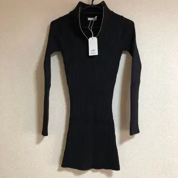 GYDA 하프 ZIP 리브 니트 원피스 블랙 z422p