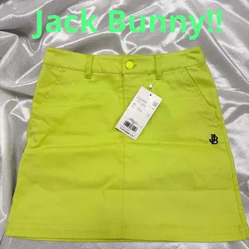 새상품 JACKBUNNY 라임 그린 자수 로고 기모 코튼 이너 팬츠