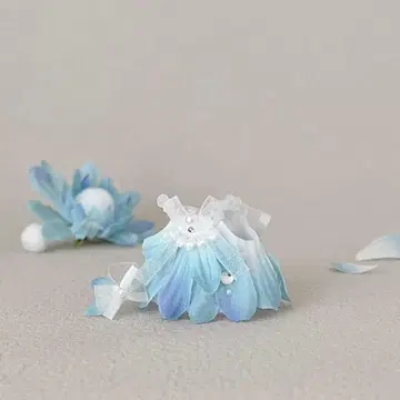미니어처 인형 의류 플라워 드레스 거베라 아이스 블루