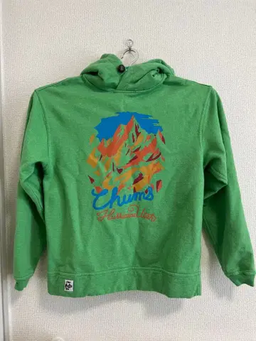 Chums 그린 컬러 후드 부착 후드티
