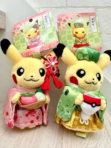 포켓몬 피카츄 마스코트 한나리 다회놀이 암수 [ 교토 한정판 ]