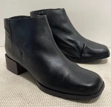 CAMPER 캠퍼 사이드 고어 부츠 38 지퍼 통굽 힐 가죽 블랙