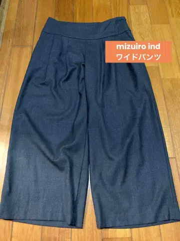 미즈이로 인드 울 혼방 와이드 팬츠