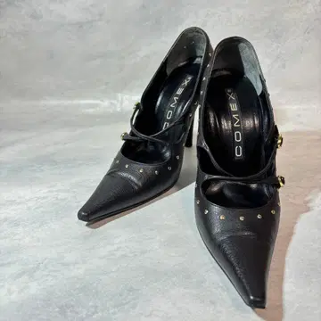 COMEXX 블랙 가죽 하이힐