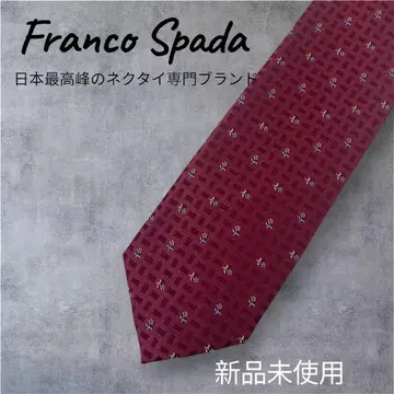 [ Franco Spada ] 미사용 새상품 버건디 빨간색 꽃무늬 넥타이