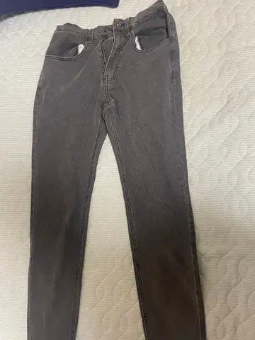 그레이 허리밴딩 스키니 데님 팬츠