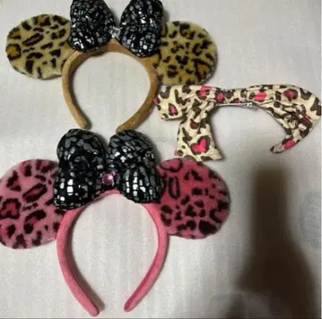 디즈니 머리띠 레오파드 무늬 미니