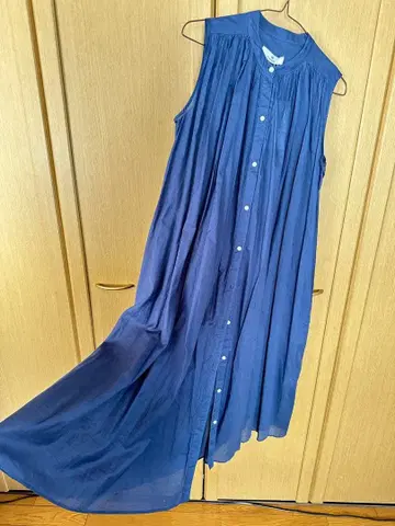 Sonny Label 슬리브리스 셔츠 원피스 네이비