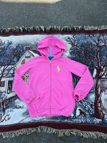 Ralph 빅포니 집 후드티 핑크