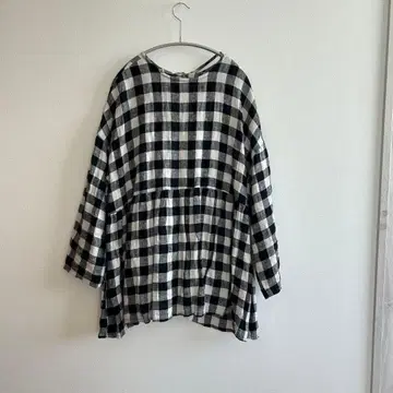 tumugu 블록 체크 린넨 풀오버