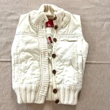 페어리 그런지 Y2K 퀼팅 베스트 화이트