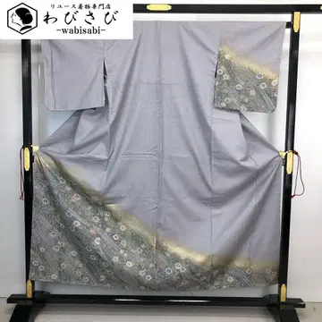 츠케사게 아름다운 꽃무늬 금채 비둘기깃털색  시치케 실 K-4352