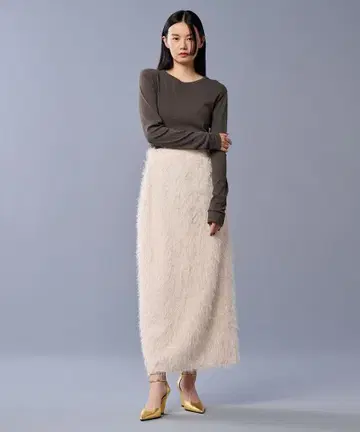 uncrave 프린지 자카드 스커트 [손세탁 가능]