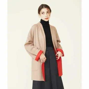 택 포함 새상품 시빌라 리버 저지 노카라 아우터 바이컬러