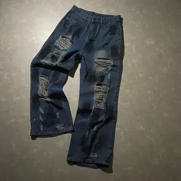 00s archive denim damage y2k 페인트 청바지