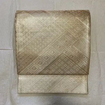 금의 후쿠로 오비 기하학 패턴 골드 후쿠로 오비