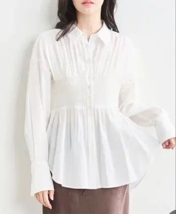 COCO DEAL 셔링 허리 셔츠 오프