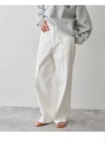 스픽 앤 스팬 가먼트 다이 워크 팬츠 화이트 38