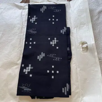 미사용 새상품 히토에 기모노 순수 실크 카스리 패턴