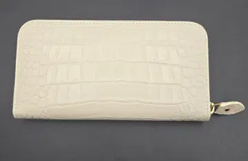 소가죽 엠보싱 크로커다일풍 장지갑 화이트
