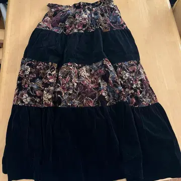 헤이세이 레트로 페어리 그런지 장미 무늬 벨로아 롱 스커트 고딕 모리걸