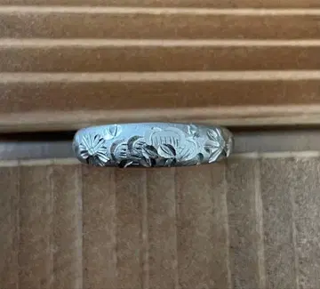 반지 링 와조리 국화 꽃 실버색