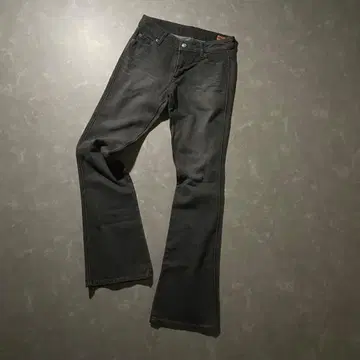 00s 아카이브 플레어 블랙 데님 팬츠 y2k