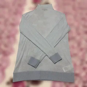 타미힐피거 실크, 캐시미어 혼방 시어 니트 스웨터 그레이 스카이블루