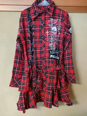 [ 오늘까지 ] MAD PUNKS 체크 원피스 L