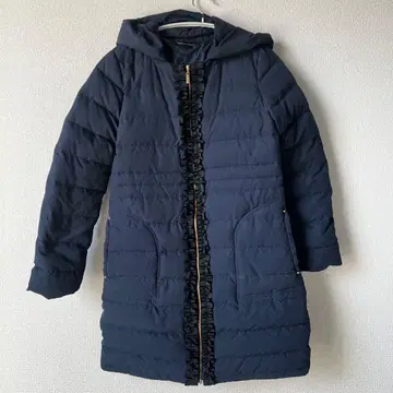 QUEENS COURT 퀸즈 코트 프릴 다운 코트 네이비