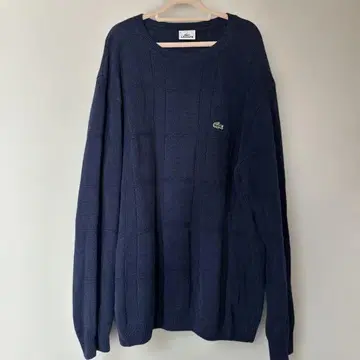 라코스테 니트 스웨터 사이즈 5 XL 네이비 면린넨