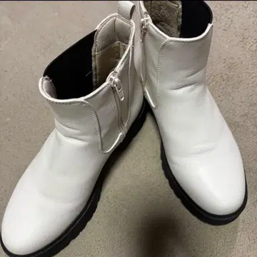 사이드 고어 화이트 부츠 통굽 L L