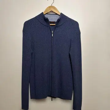 더반 풀 집업 니트 가디건 네이비 리브 니트 가디건 가을/겨울