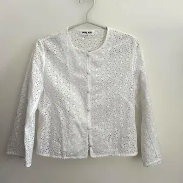HANAE MORI 레이스 가디건 화이트