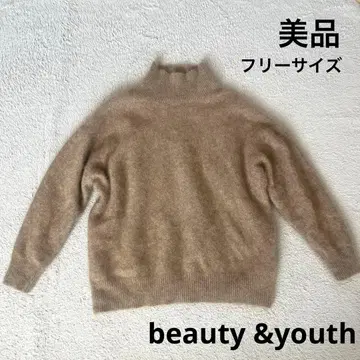 [ 새상품급 ] beauty & youth 모헤어 하이넥 스웨터 브라운