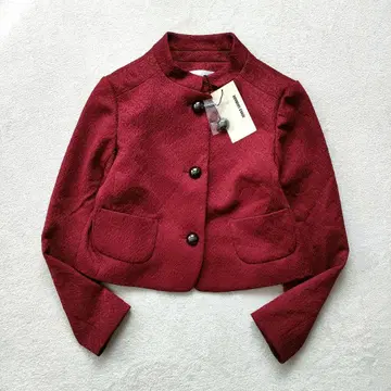 택 포함 미사용 준코 시마다 엠보싱 자카드 컴팩트 자켓 다마스크 무늬