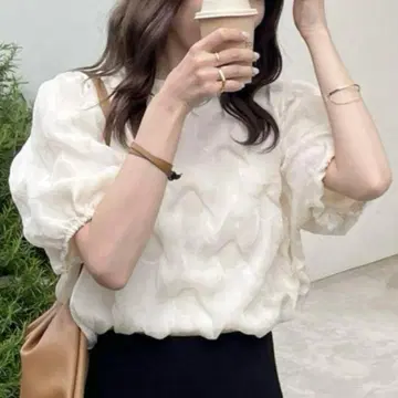 nugu aimey 웨이브 반팔 상의