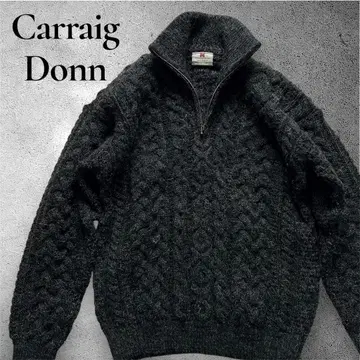 Carraig Donn 니트 하프 지퍼 아란 니트 케이블 짜임 니트